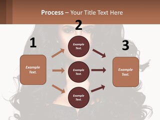 A Woman With Long Black Hair Is Holding A Brown Sign PowerPoint Template