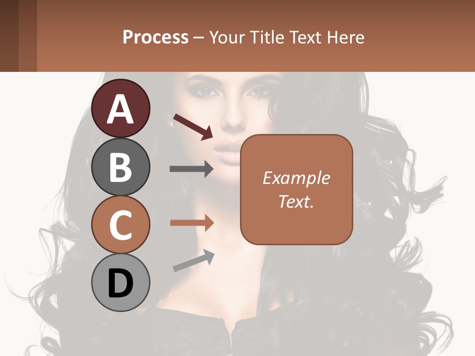 A Woman With Long Black Hair Is Holding A Brown Sign PowerPoint Template