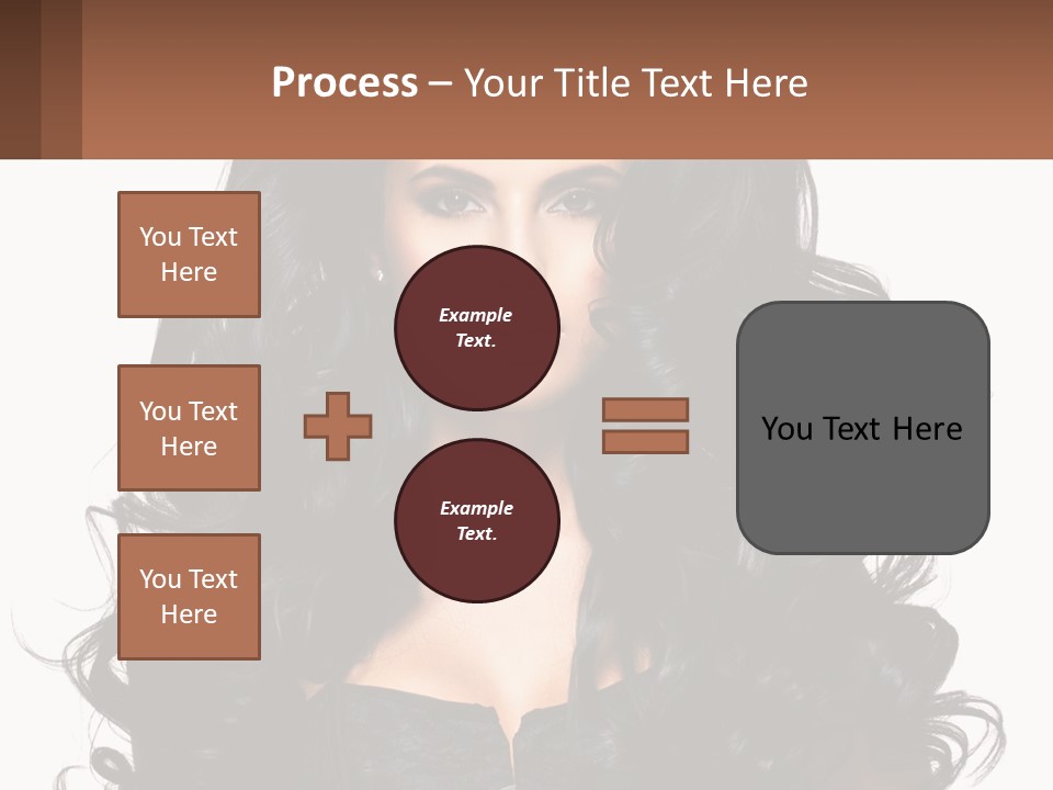 A Woman With Long Black Hair Is Holding A Brown Sign PowerPoint Template