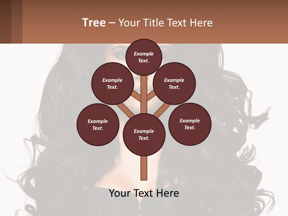 A Woman With Long Black Hair Is Holding A Brown Sign PowerPoint Template