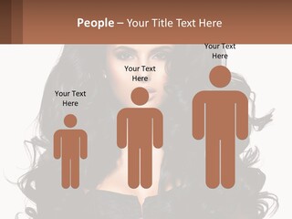 A Woman With Long Black Hair Is Holding A Brown Sign PowerPoint Template