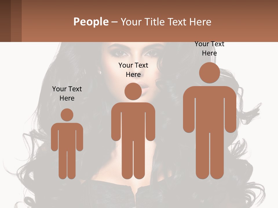 A Woman With Long Black Hair Is Holding A Brown Sign PowerPoint Template