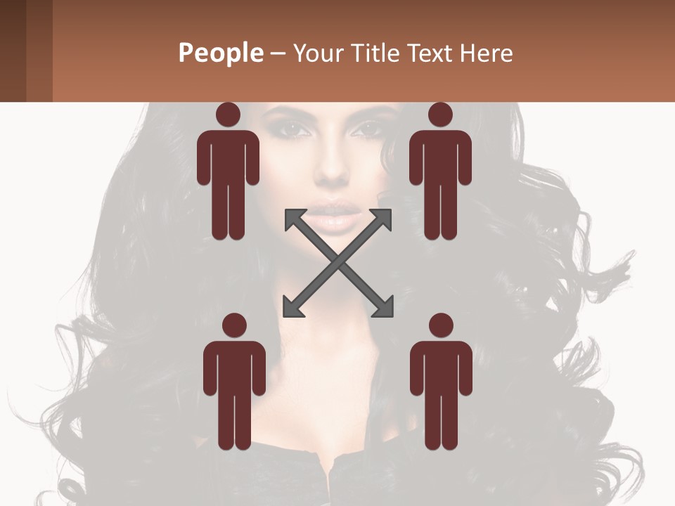 A Woman With Long Black Hair Is Holding A Brown Sign PowerPoint Template