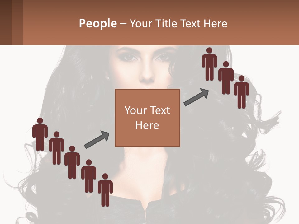 A Woman With Long Black Hair Is Holding A Brown Sign PowerPoint Template