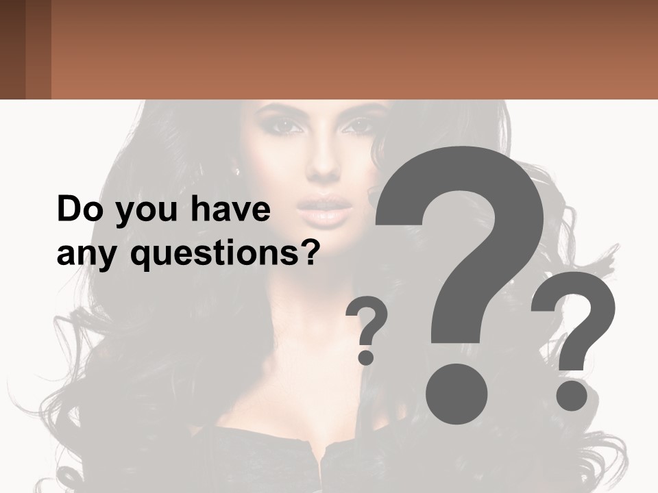 A Woman With Long Black Hair Is Holding A Brown Sign PowerPoint Template