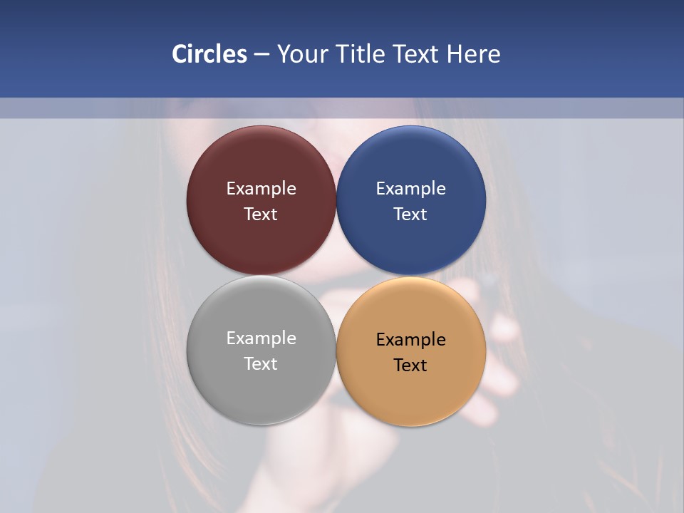 A Woman Smoking A Cigarette With A Blue Background PowerPoint Template