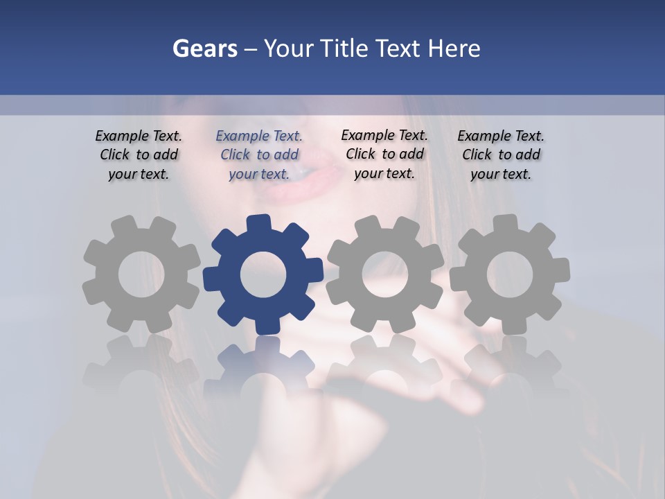 A Woman Smoking A Cigarette With A Blue Background PowerPoint Template