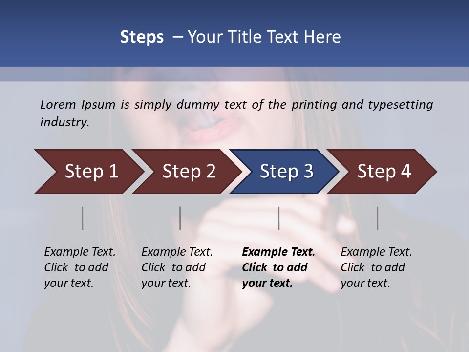 A Woman Smoking A Cigarette With A Blue Background PowerPoint Template