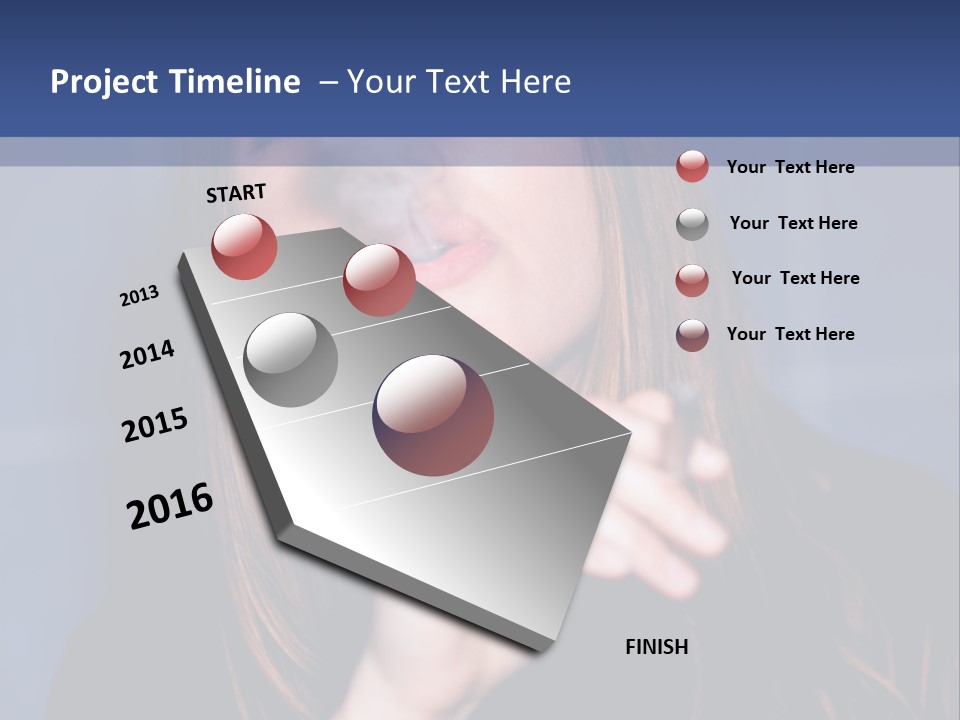 A Woman Smoking A Cigarette With A Blue Background PowerPoint Template