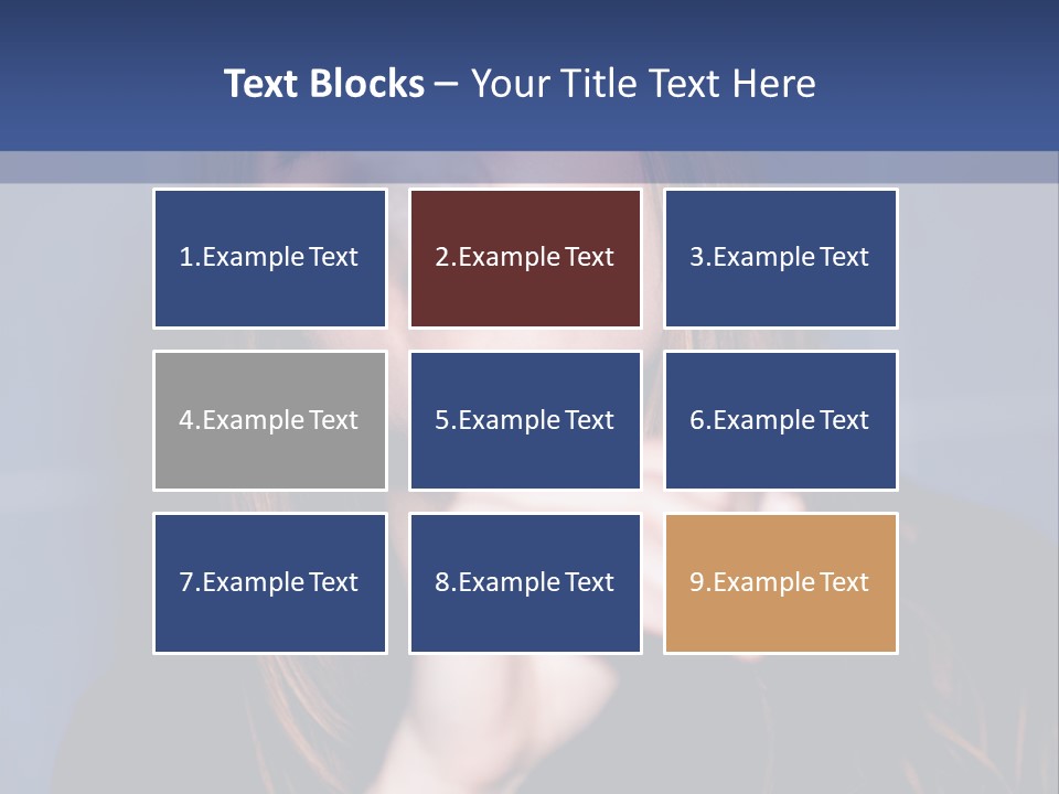 A Woman Smoking A Cigarette With A Blue Background PowerPoint Template