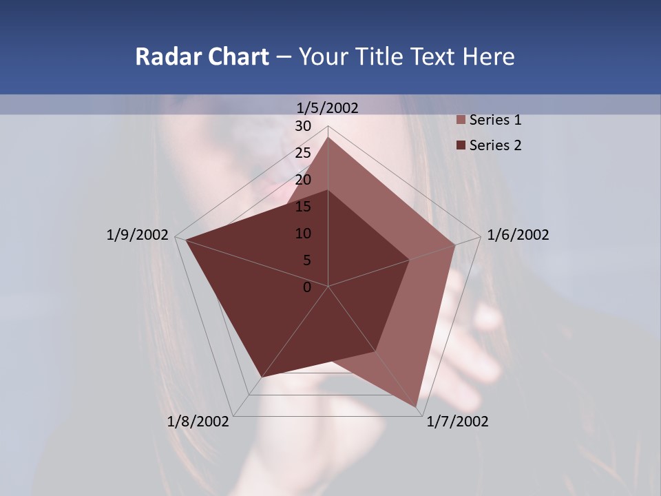 A Woman Smoking A Cigarette With A Blue Background PowerPoint Template