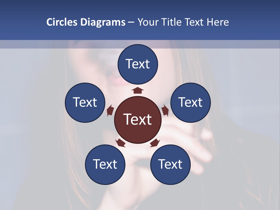 A Woman Smoking A Cigarette With A Blue Background PowerPoint Template