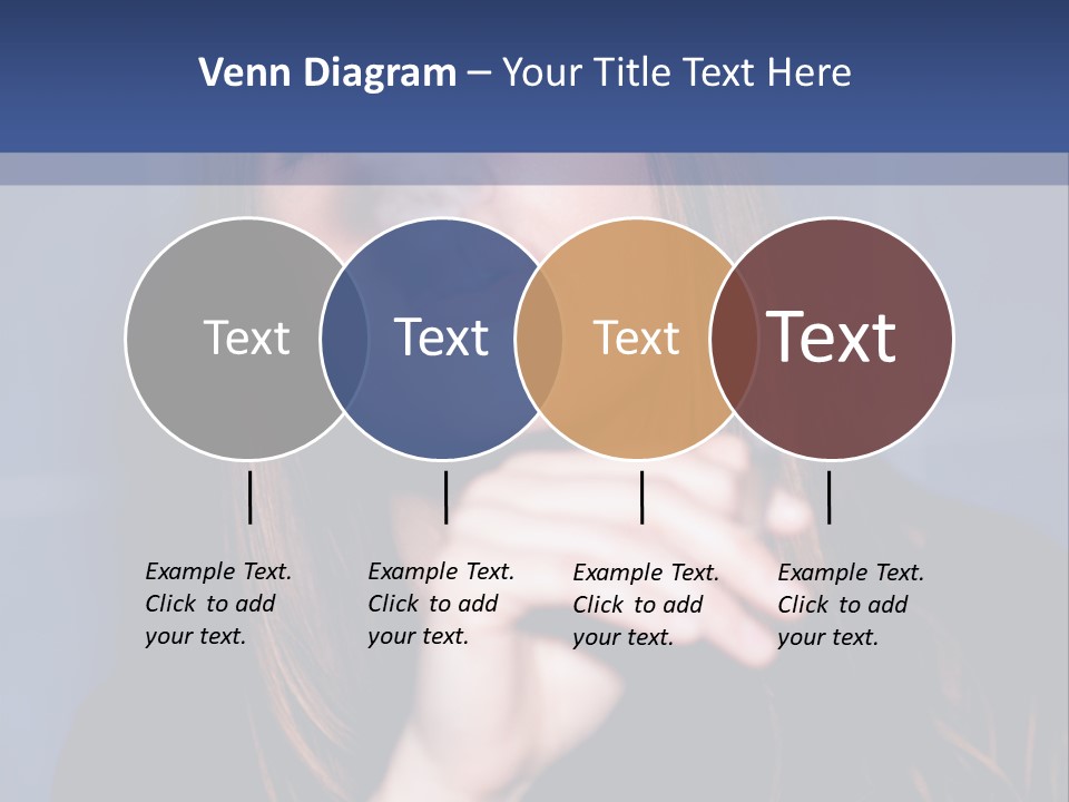 A Woman Smoking A Cigarette With A Blue Background PowerPoint Template