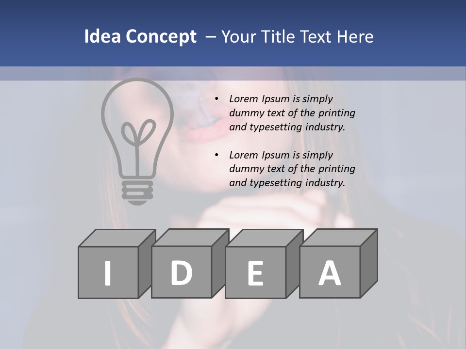 A Woman Smoking A Cigarette With A Blue Background PowerPoint Template