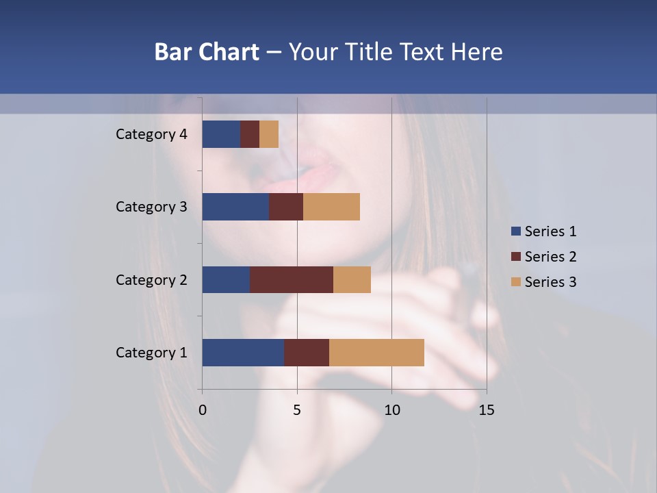 A Woman Smoking A Cigarette With A Blue Background PowerPoint Template