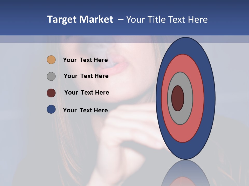 A Woman Smoking A Cigarette With A Blue Background PowerPoint Template