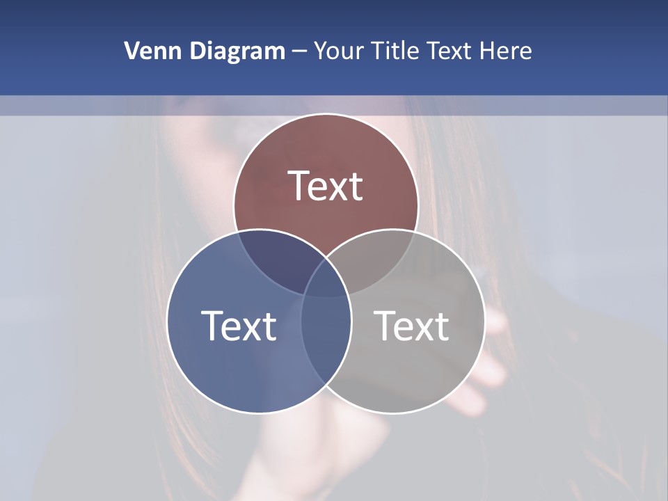 A Woman Smoking A Cigarette With A Blue Background PowerPoint Template