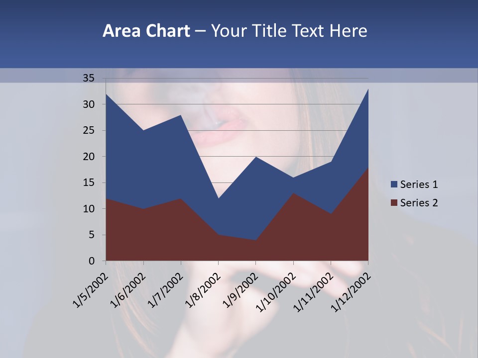 A Woman Smoking A Cigarette With A Blue Background PowerPoint Template