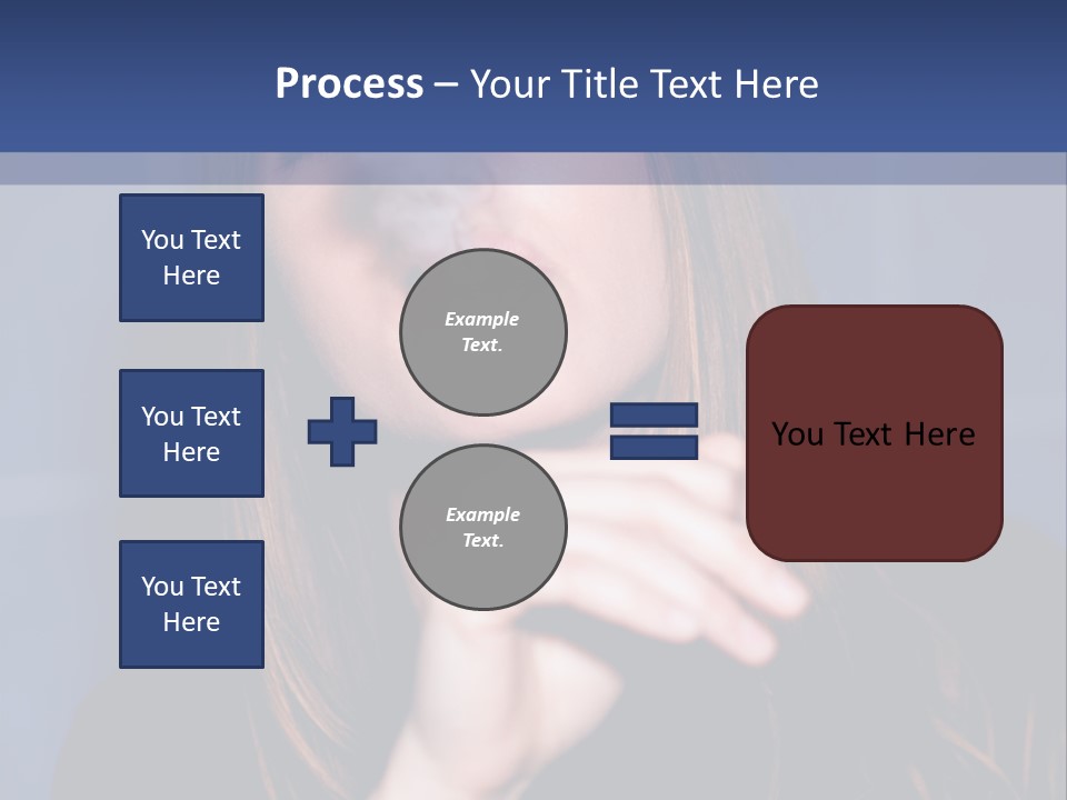 A Woman Smoking A Cigarette With A Blue Background PowerPoint Template