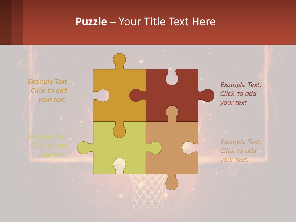 A Basketball Court With A Glowing Light In The Middle Of It PowerPoint Template