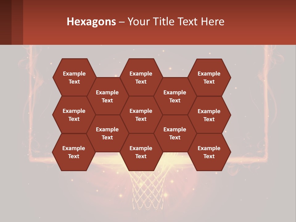 A Basketball Court With A Glowing Light In The Middle Of It PowerPoint Template