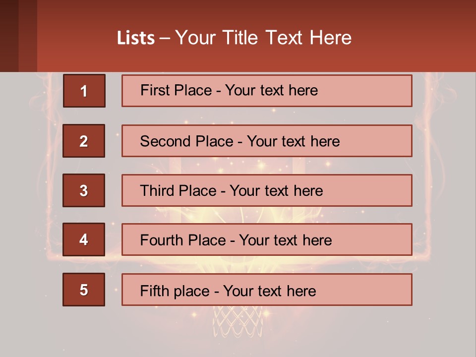 A Basketball Court With A Glowing Light In The Middle Of It PowerPoint Template