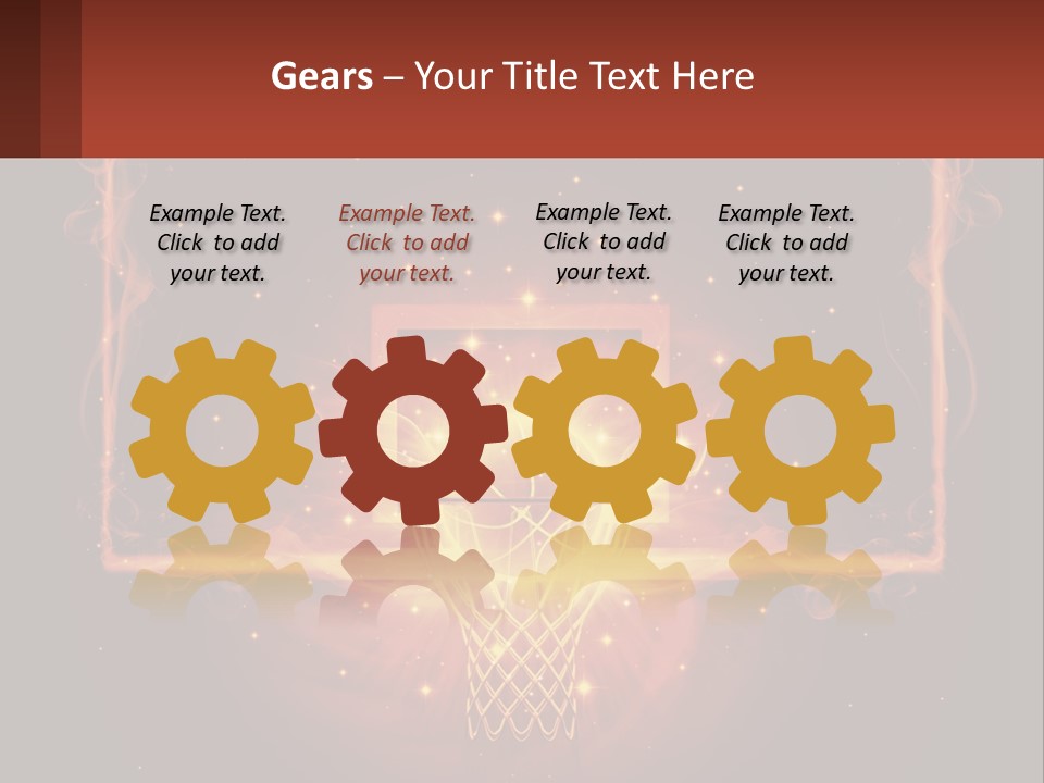 A Basketball Court With A Glowing Light In The Middle Of It PowerPoint Template