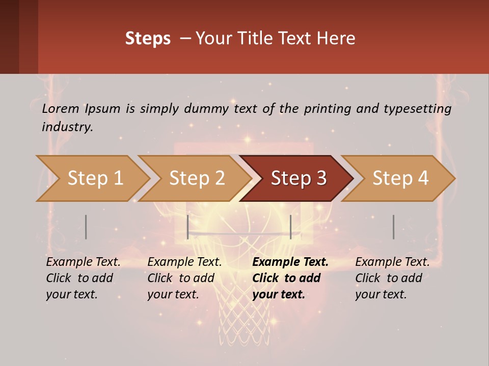 A Basketball Court With A Glowing Light In The Middle Of It PowerPoint Template