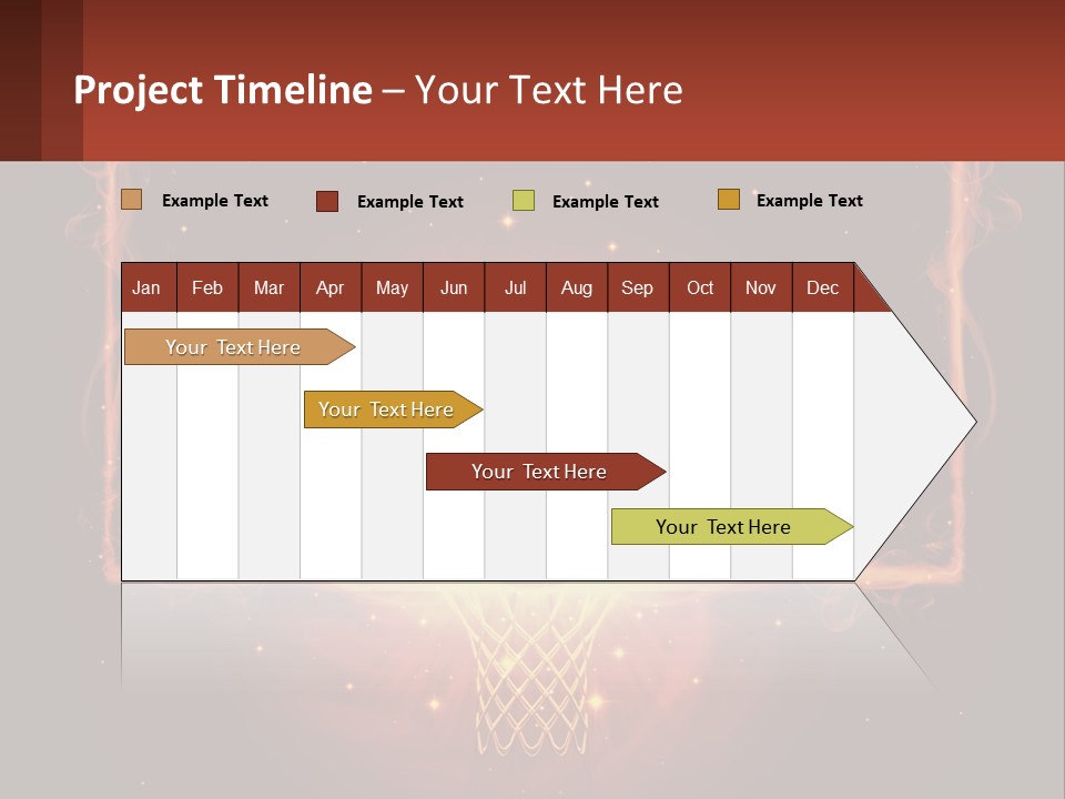 A Basketball Court With A Glowing Light In The Middle Of It PowerPoint Template