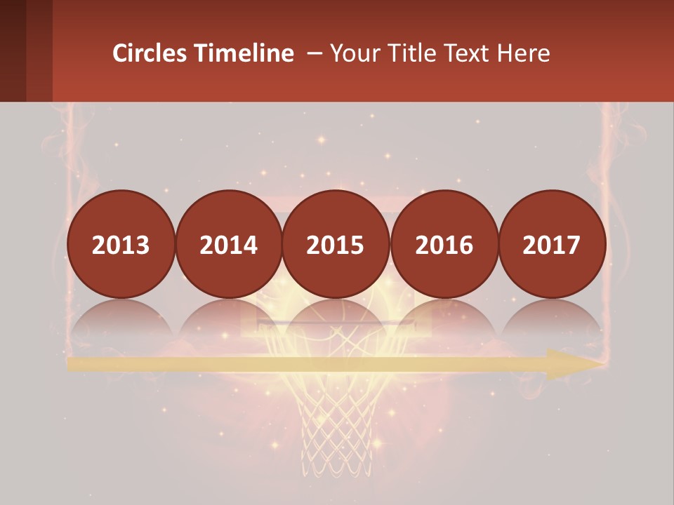 A Basketball Court With A Glowing Light In The Middle Of It PowerPoint Template