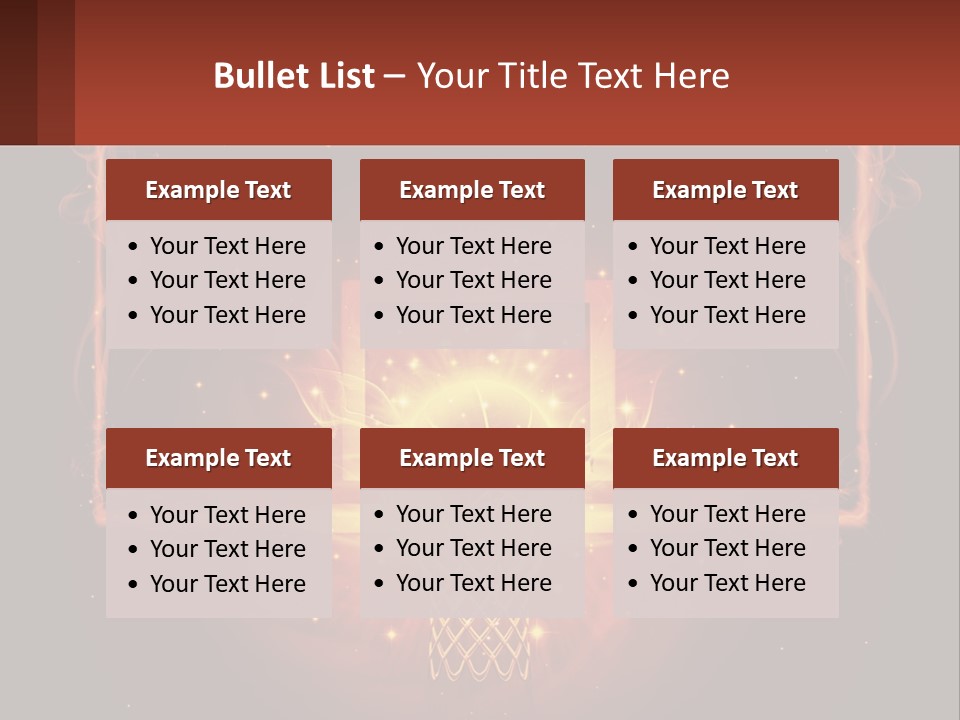 A Basketball Court With A Glowing Light In The Middle Of It PowerPoint Template