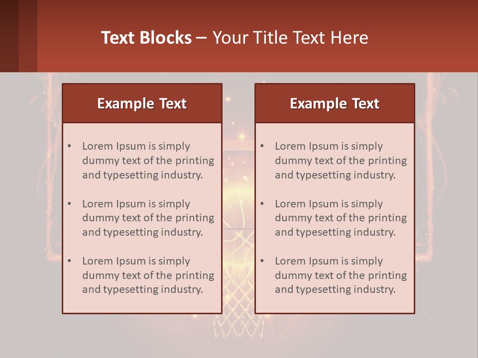 A Basketball Court With A Glowing Light In The Middle Of It PowerPoint Template