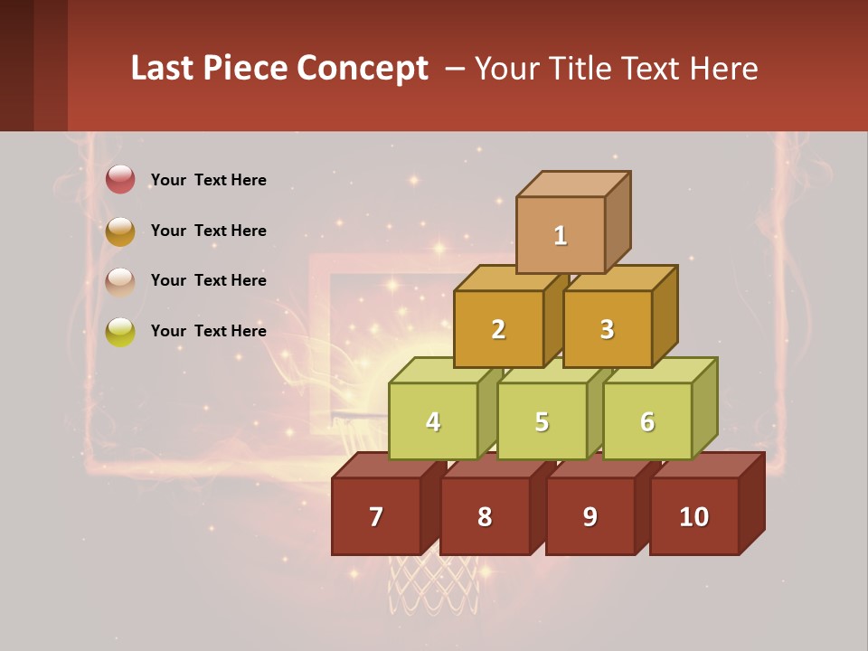 A Basketball Court With A Glowing Light In The Middle Of It PowerPoint Template