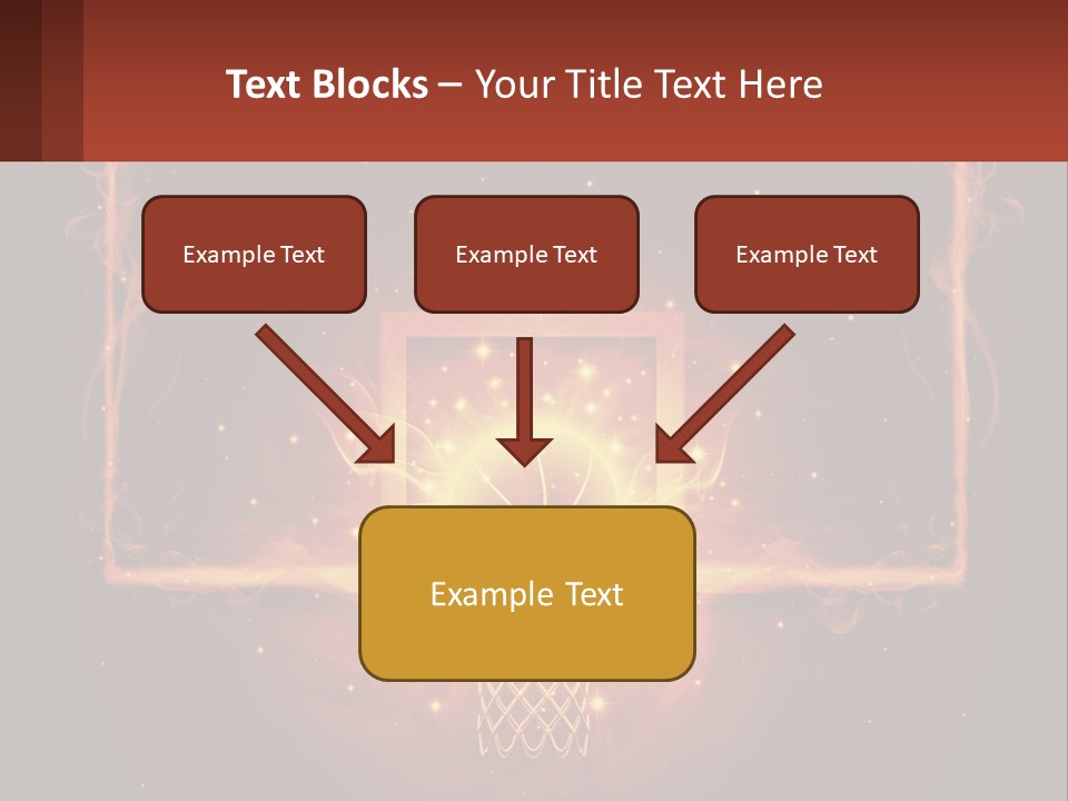 A Basketball Court With A Glowing Light In The Middle Of It PowerPoint Template