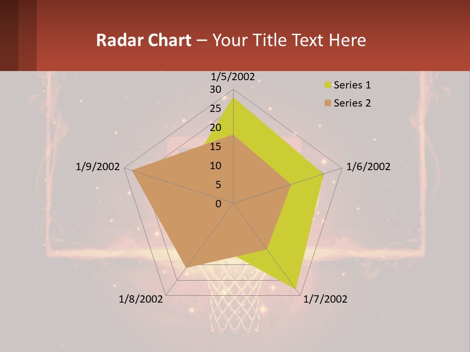 A Basketball Court With A Glowing Light In The Middle Of It PowerPoint Template