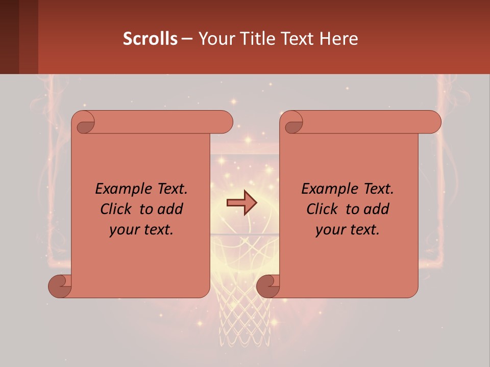 A Basketball Court With A Glowing Light In The Middle Of It PowerPoint Template