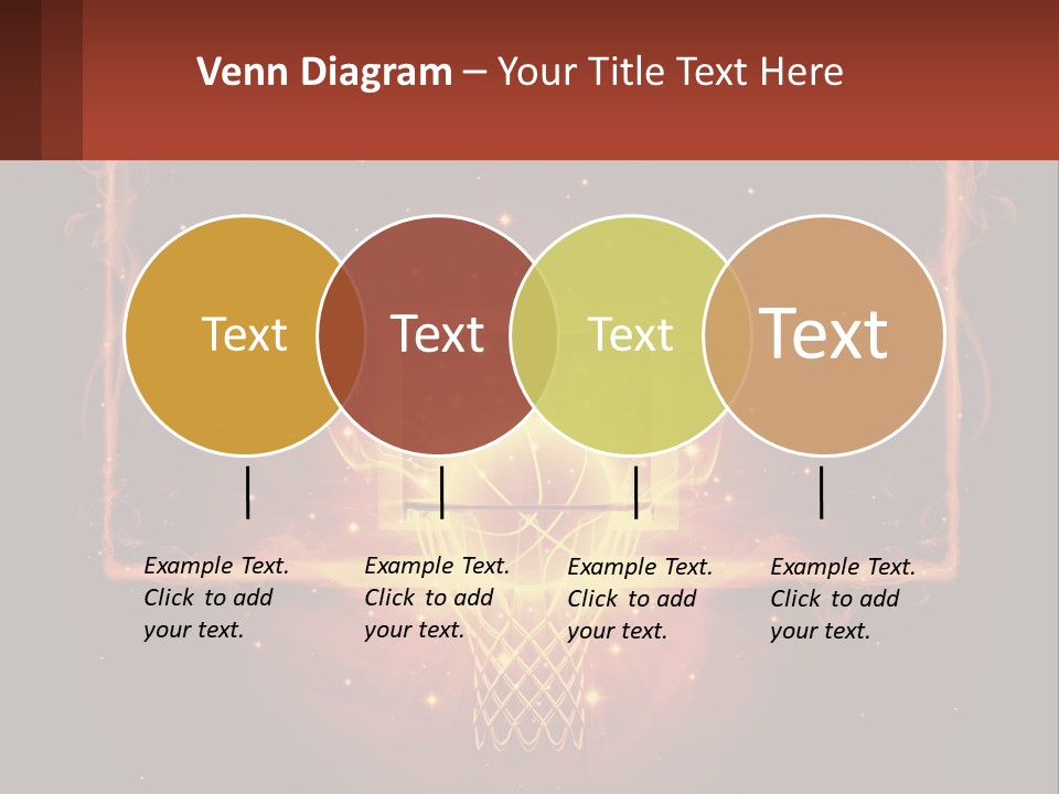 A Basketball Court With A Glowing Light In The Middle Of It PowerPoint Template