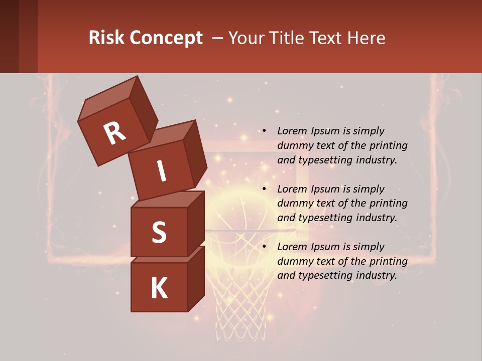 A Basketball Court With A Glowing Light In The Middle Of It PowerPoint Template