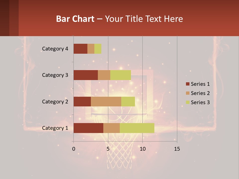 A Basketball Court With A Glowing Light In The Middle Of It PowerPoint Template