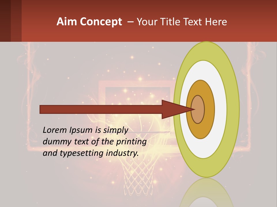 A Basketball Court With A Glowing Light In The Middle Of It PowerPoint Template