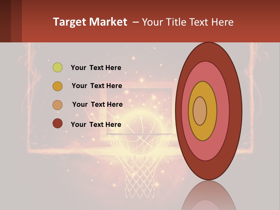 A Basketball Court With A Glowing Light In The Middle Of It PowerPoint Template