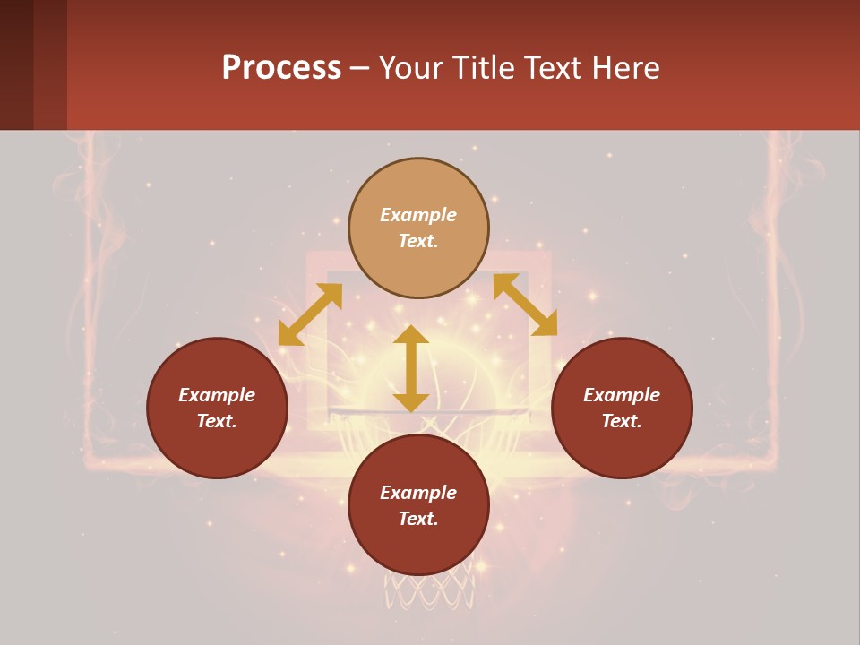 A Basketball Court With A Glowing Light In The Middle Of It PowerPoint Template