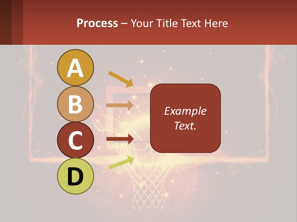 A Basketball Court With A Glowing Light In The Middle Of It PowerPoint Template
