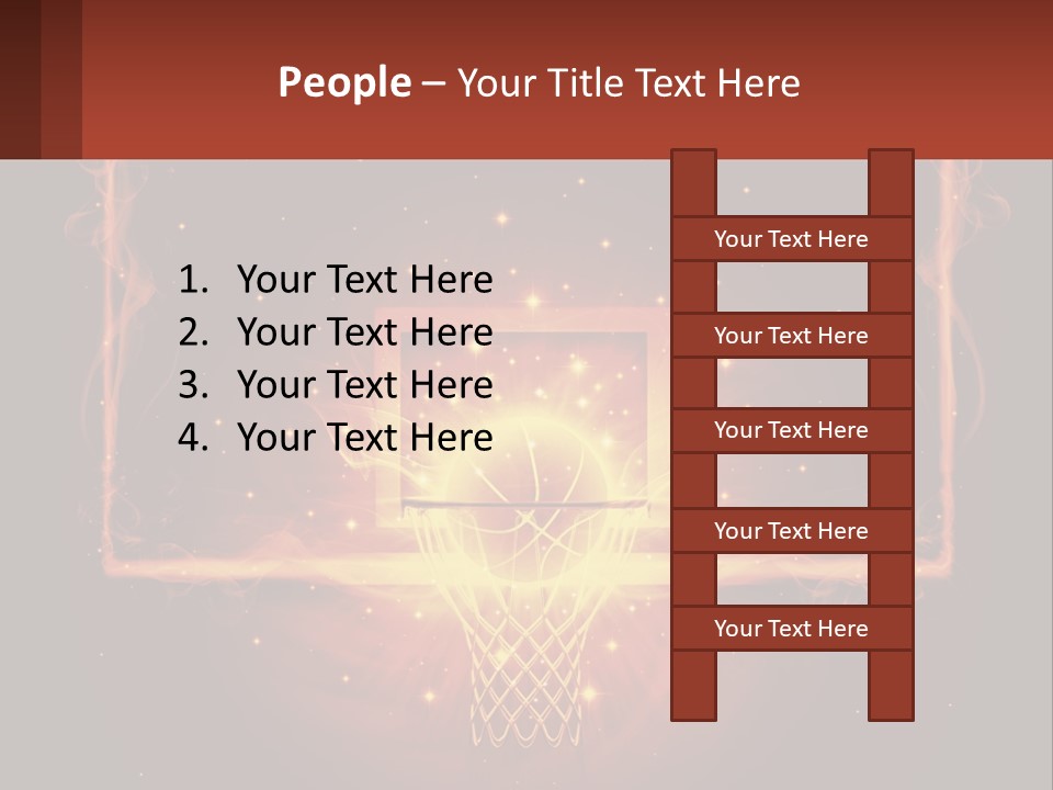 A Basketball Court With A Glowing Light In The Middle Of It PowerPoint Template