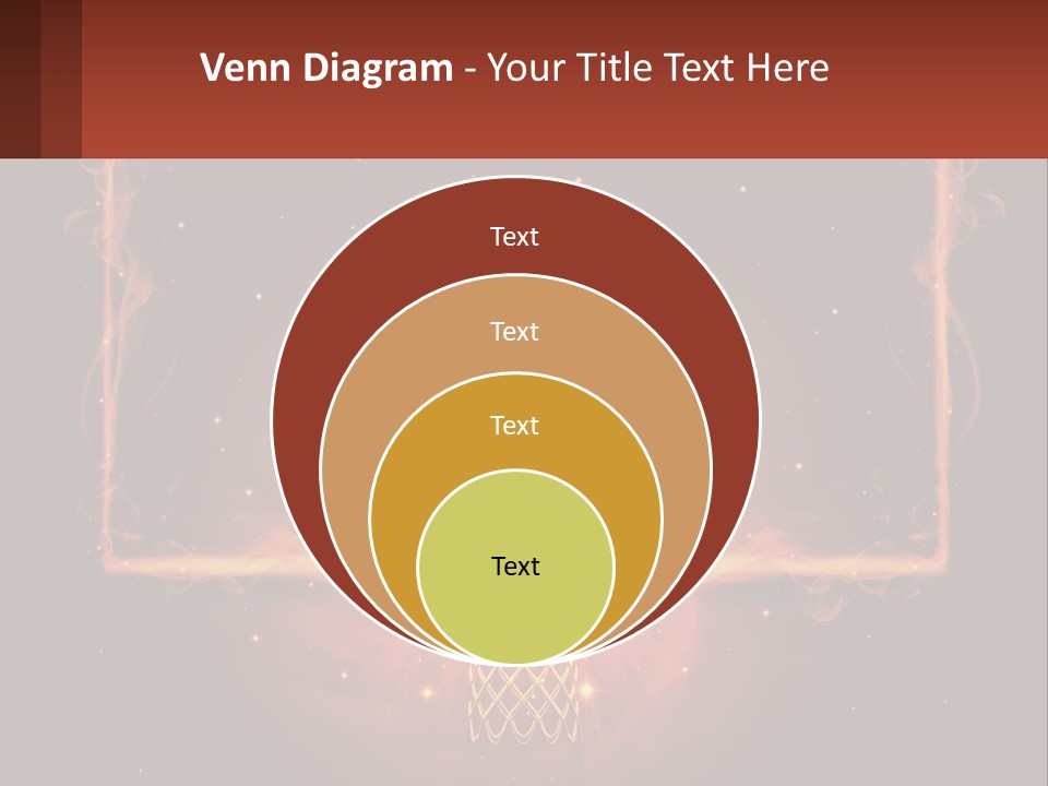 A Basketball Court With A Glowing Light In The Middle Of It PowerPoint Template