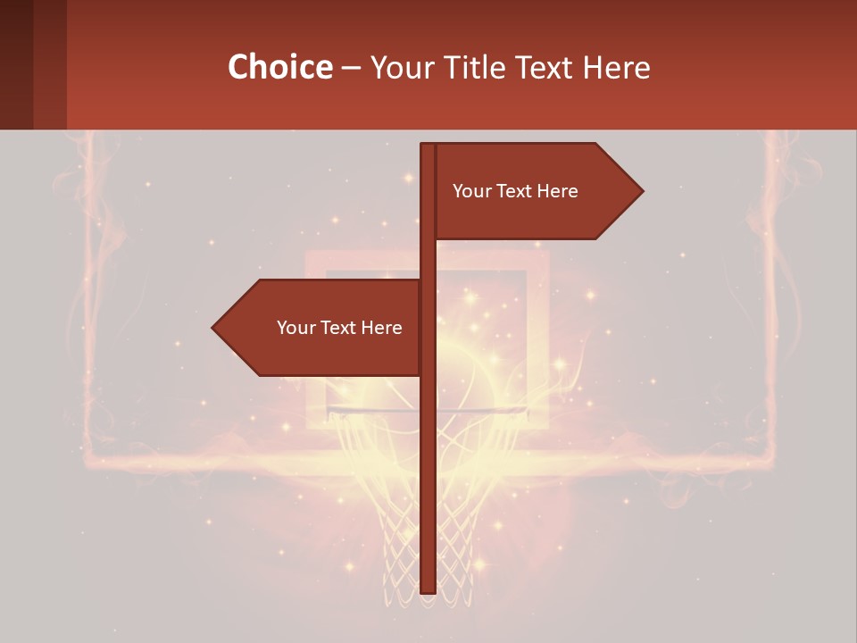 A Basketball Court With A Glowing Light In The Middle Of It PowerPoint Template