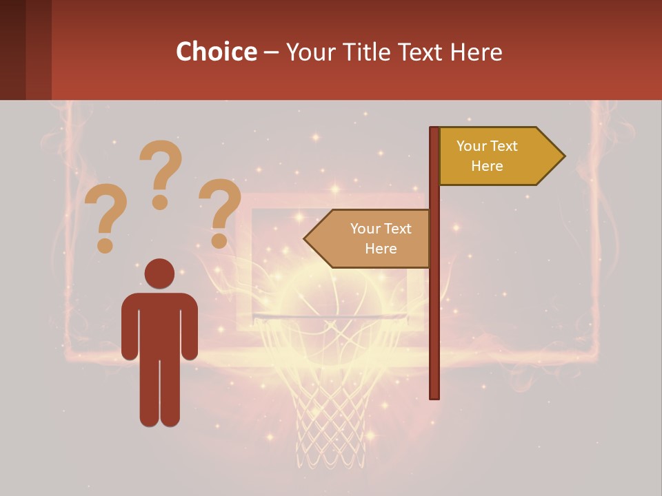 A Basketball Court With A Glowing Light In The Middle Of It PowerPoint Template