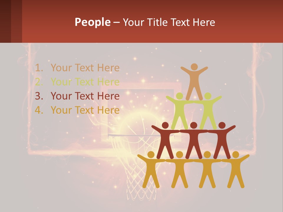 A Basketball Court With A Glowing Light In The Middle Of It PowerPoint Template