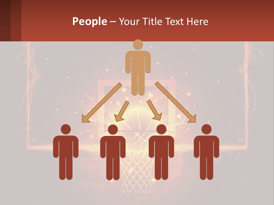 A Basketball Court With A Glowing Light In The Middle Of It PowerPoint Template