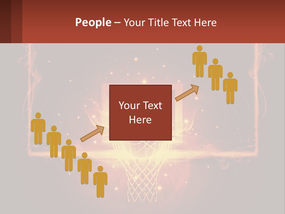 A Basketball Court With A Glowing Light In The Middle Of It PowerPoint Template